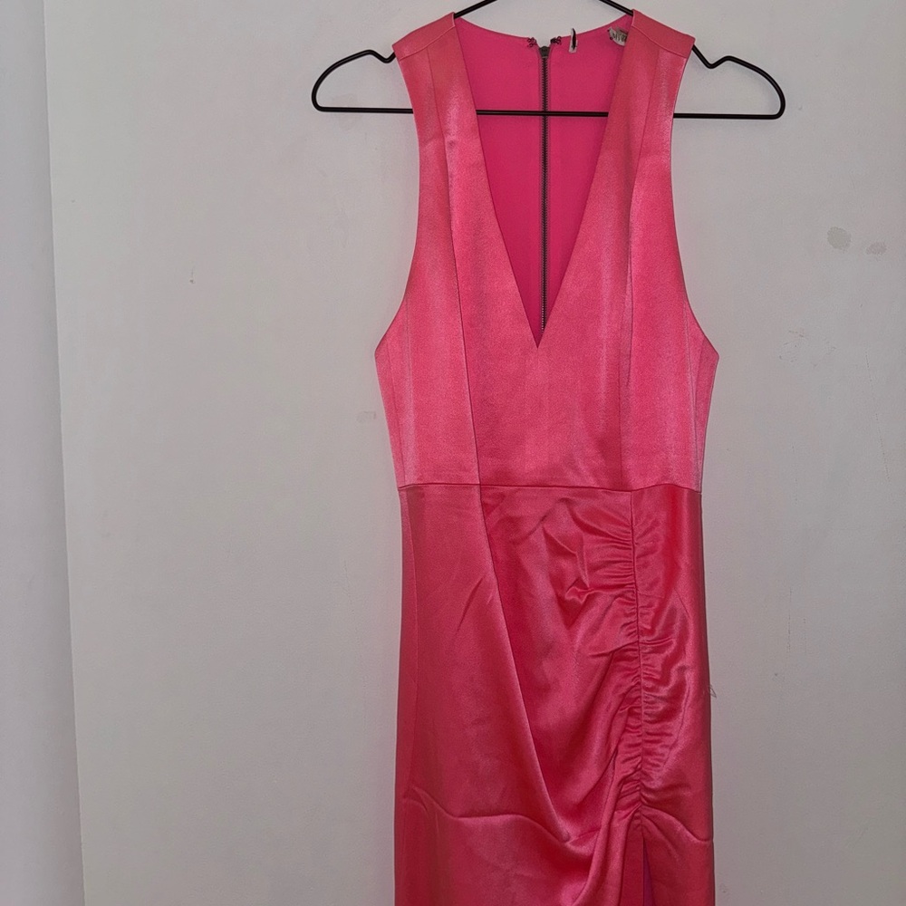 Alice + Olivia Neon Pink Racerback Evening Gown Dress